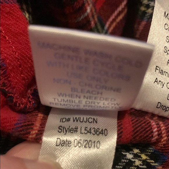 Red and White Ruffled Pajamas with Bishop Sleeves - Picture 7 of 8